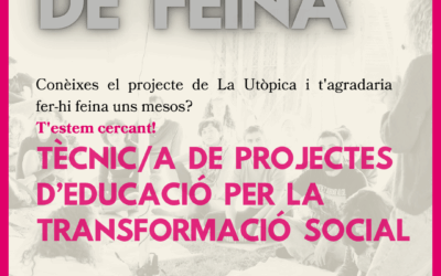 Oferta laboral! Cerquem tècnica o tècnic de projectes per a cobrir una substitució.